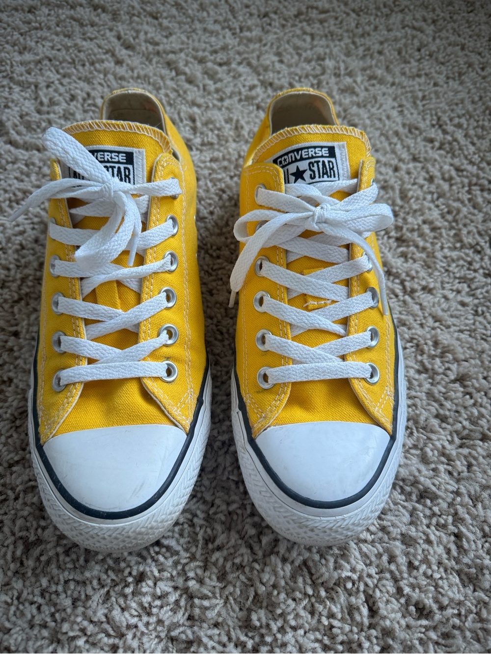 Converse Yellow Low-Top Chuck Taylor Sneakers Women size 8, Men size 6